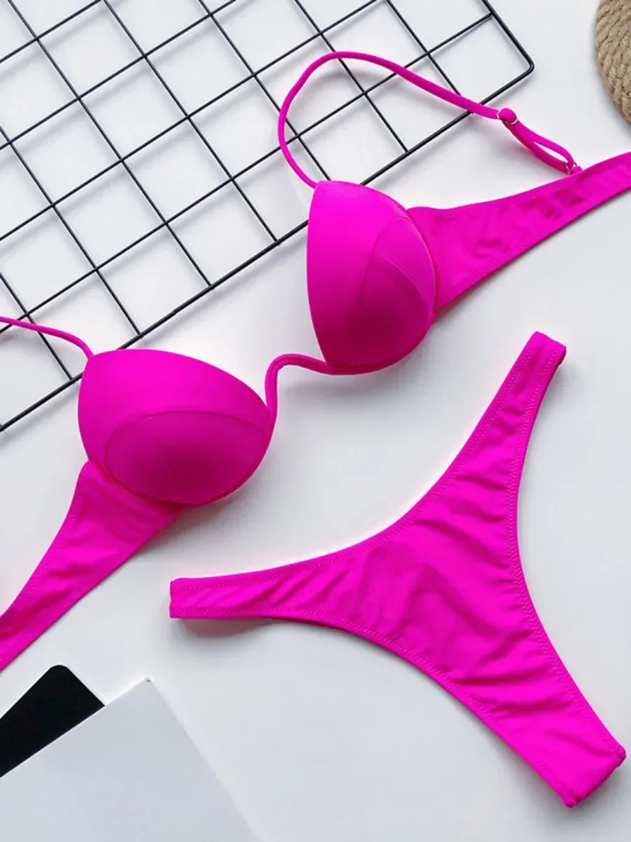 Underwire Bra Padded - Sexy V-bar Underwired Bra Cup Thong
