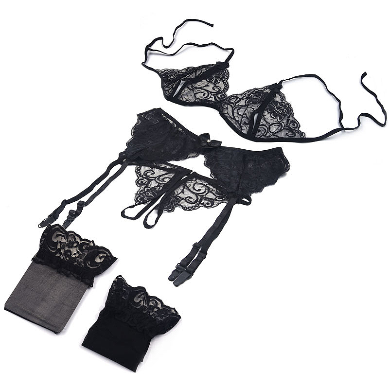 1 Set Women's Lace Lingerie, S - Sheer Mesh Bra 评论和价格
